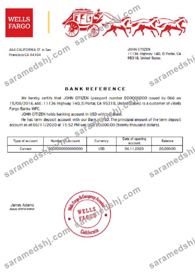USA_Wells Fargo Bank_Reference